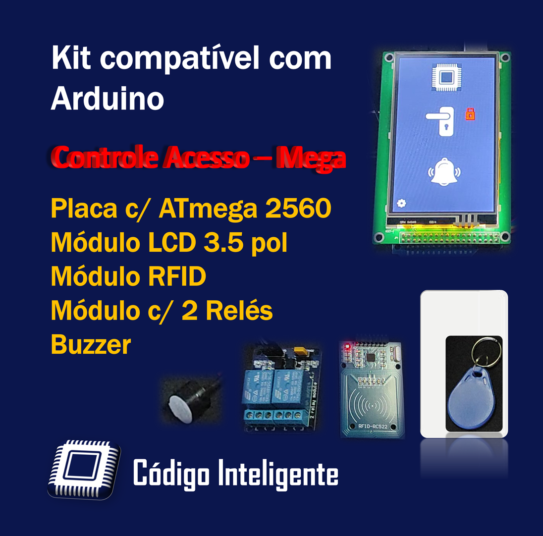 Kit controle de acesso atmega 2560 c digo inteligente loja